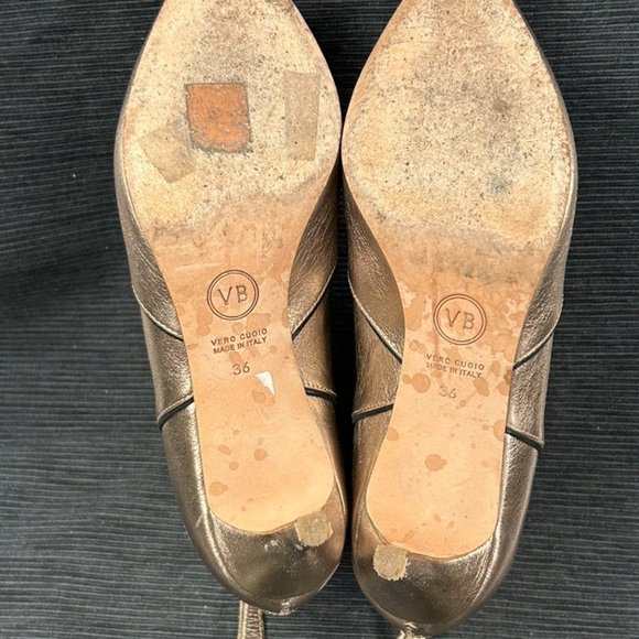 Veronica Beard Lexi gold leather booties size EU 36 - Picture 9 of 9